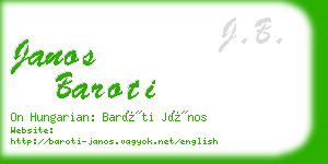 janos baroti business card